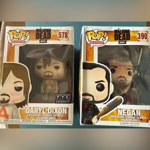 2 The Walking Dead Funko Pop! Figures (Daryl & Negan)